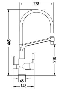 Смеситель для кухни Rose R658L сатин