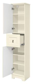 Напольный шкаф - пенал Misty Лувр 35см левый слоновая кость