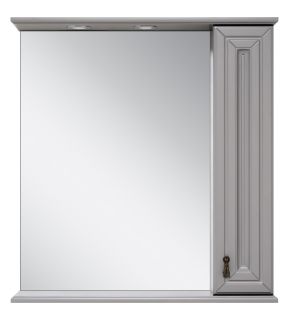 Зеркальный шкаф с подсветкой Misty Лувр 75см правый серый