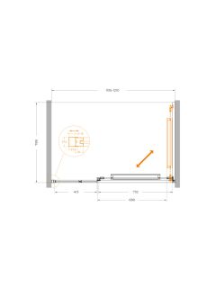 Душевая дверь CEZARES LUX-B-FS-11-120-C-BORO Брашированное золото