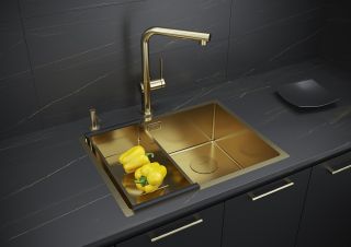 Мойка кухонная Paulmark Next-Skew PM885844-BG брашированное золото