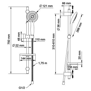 Душевой гарнитур Swedbe Calypso 5011G1 хром/серый