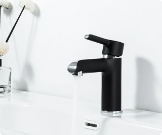 Смеситель для раковины Gappo G1003-6 чёрный/хром