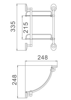 Полка стеклянная угловая Haiba HB1607-2 хром