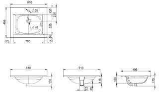 Раковина Am.Pm SPIRIT V2.0 M70AWCC0802WG 80 см