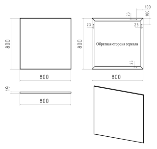 Зеркало Brevita Mars MARS-02080-ЧмП 80см чёрный