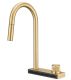Смеситель для кухни Milacio Ultra MCU.556.GD с вытяжной лейкой и каскадным душем брашированное золото