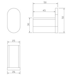 Крючок одинарный Milacio Ultra MCU.960.MB чёрный матовый
