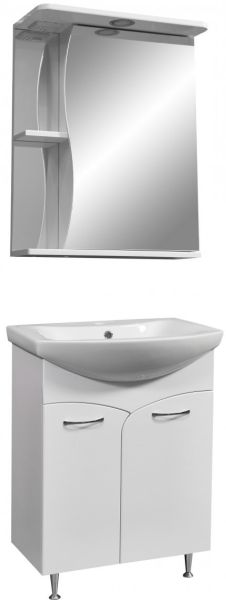 Зеркало-шкаф с подсветкой Stella Polar Верея 60см правый белый SP-00000048