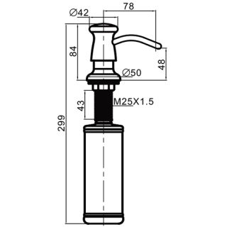 Дозатор для кухонной мойки Gappo G403-1 300 мл чёрный