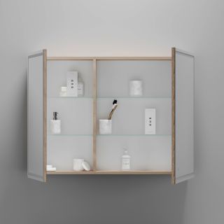 Зеркальный шкаф с LED подсветкой Sancos Mirror MI100EG 99см дуб галифакс натуральный