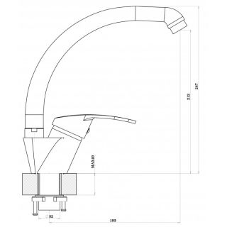 Смеситель для кухни Florentina Мира чёрный