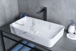 Раковина Gid Mnc396C 54476 накладная под камень глянцевая 60x34x11