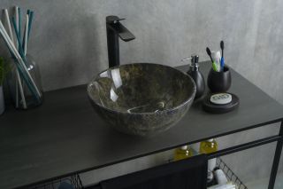 Раковина Gid Mnc486 54434 накладная под камень глянцевая 32x32x14