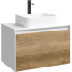 Подвесная тумба под раковину Aqwella Mobi MOB0108W+MOB0708DB 80 см