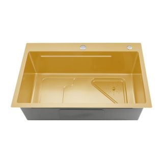 Мойка для кухни Gappo GS7246-3 с коландером золотой сатин
