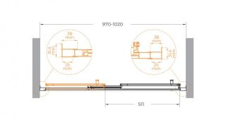 Душевая дверь CEZARES MOLVENO-BF-3-100-C-GM-IV оружейная сталь