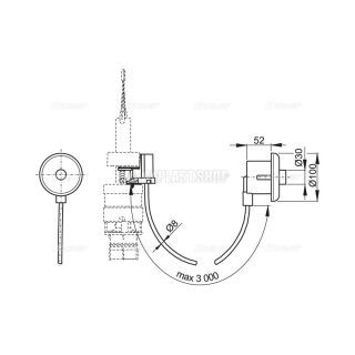 Кнопка пневматического смыва на расстоянии AlcaPlast белая MPO10