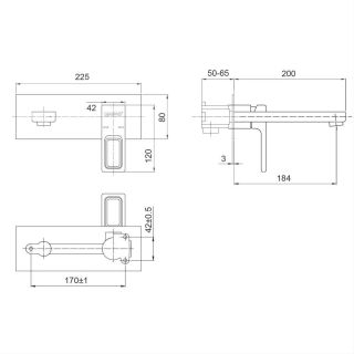 Встраиваемый смеситель для раковины Gappo G1017-16 чёрный