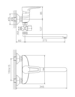 Смеситель для ванны Haiba HB2168 хром