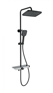 Душевая стойка Wonzon & Woghand ThermoKlick WW-B3098-A-MB с термостатом чёрный матовый