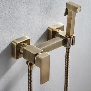 Гигиенический душ со смесителем Shevanik S137Q бронза