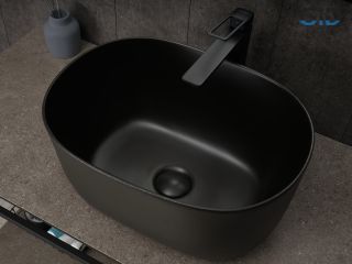 Раковина Gid N9302bg 53377 накладная черная графит 45x32x22