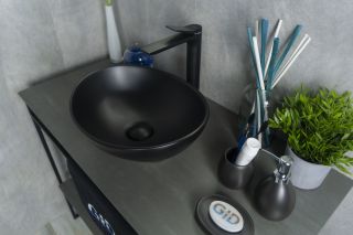 Раковина Gid Nc901 52223 накладная черная матовая 41x34x15