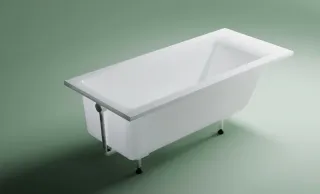 Ванна из искусственного камня Astra-Form Нейт 01010042+08010053 160x70 см с щелевым переливом донный клапан белый глянец