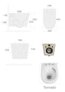 Подвесной унитаз Boheme Avva 973-SET-MW безободковый белый матовый