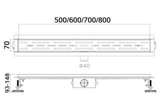 Душевой лоток Haiba HB91700 70см сатин