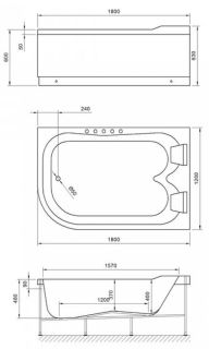Гидромассажная ванна Royal Bath Norway Comfort 180x120см правая белый RB331100CM-R