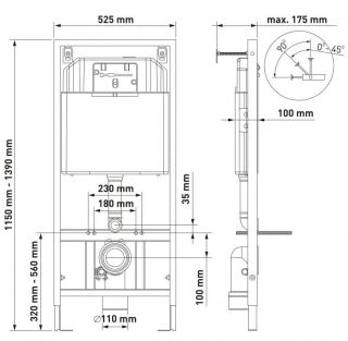 Комплект Berges 4в1 043269: инсталляция NOVUM525 кнопка F3 хром глянец унитаз Puma Rimless сиденье Toma Slim SO