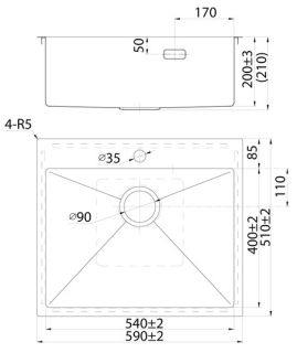Кухонная мойка IDDIS Haze HAZ59S0i77 51см сталь