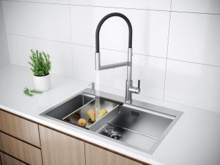 Мойка кухонная Paulmark Kroner-Pro PM707551-BS брашированная нержавеющая сталь