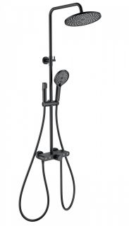 Душевая стойка Wonzon & Woghand Muse Selesta WW-B4113-MB с термостатом чёрный матовый