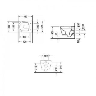 Унитаз Duravit ME by Starck 45300900A1 подвесной белый