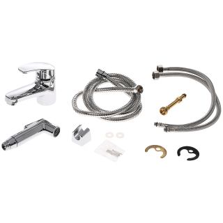 OneLife by Orange P01-022cr полимерный смеситель для раковины с гигиеническим душем, хром