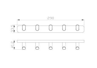 Вешалка с пятью крючками для ванной Wonzon & Woghand Graffity WW-9355 тёмный графит