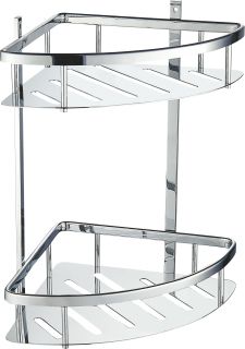 Полка для ванной 2-х ярусная Wonzon & Woghand WW-4142 хром