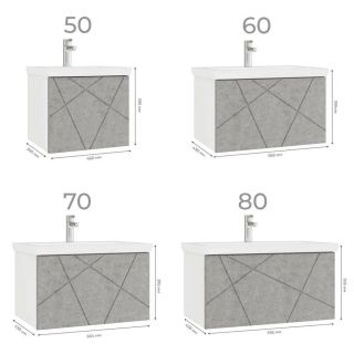 Тумба под раковину подвесная Vigo Geometry 035 80 см бетон