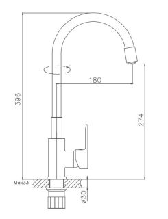 Смеситель для кухни Haiba HB70112-6 красный/хром