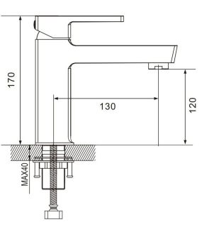 Смеситель для раковины Rose R1801H-1 чёрный матовый