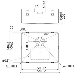 Кухонная мойка IDDIS Edifice EDI54G0i77 54см графит