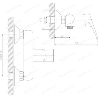Смеситель для душа Decoroom с лейкой хром DR37056