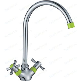 Смеситель для кухни Decoroom хром/зелёный DR46028-Green