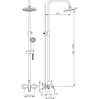 Душевая стойка Decoroom хром DR37070