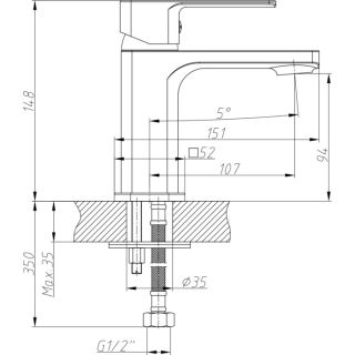 Смеситель для раковины монолитный Decoroom хром DR20011