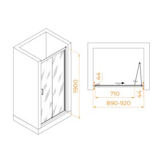 Душевая дверь RGW PA-21 06082109-11 90см хром