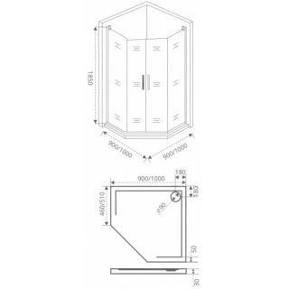 Душевой уголок Good Door Pandora PNT-ТD100 стекло прозрачное
